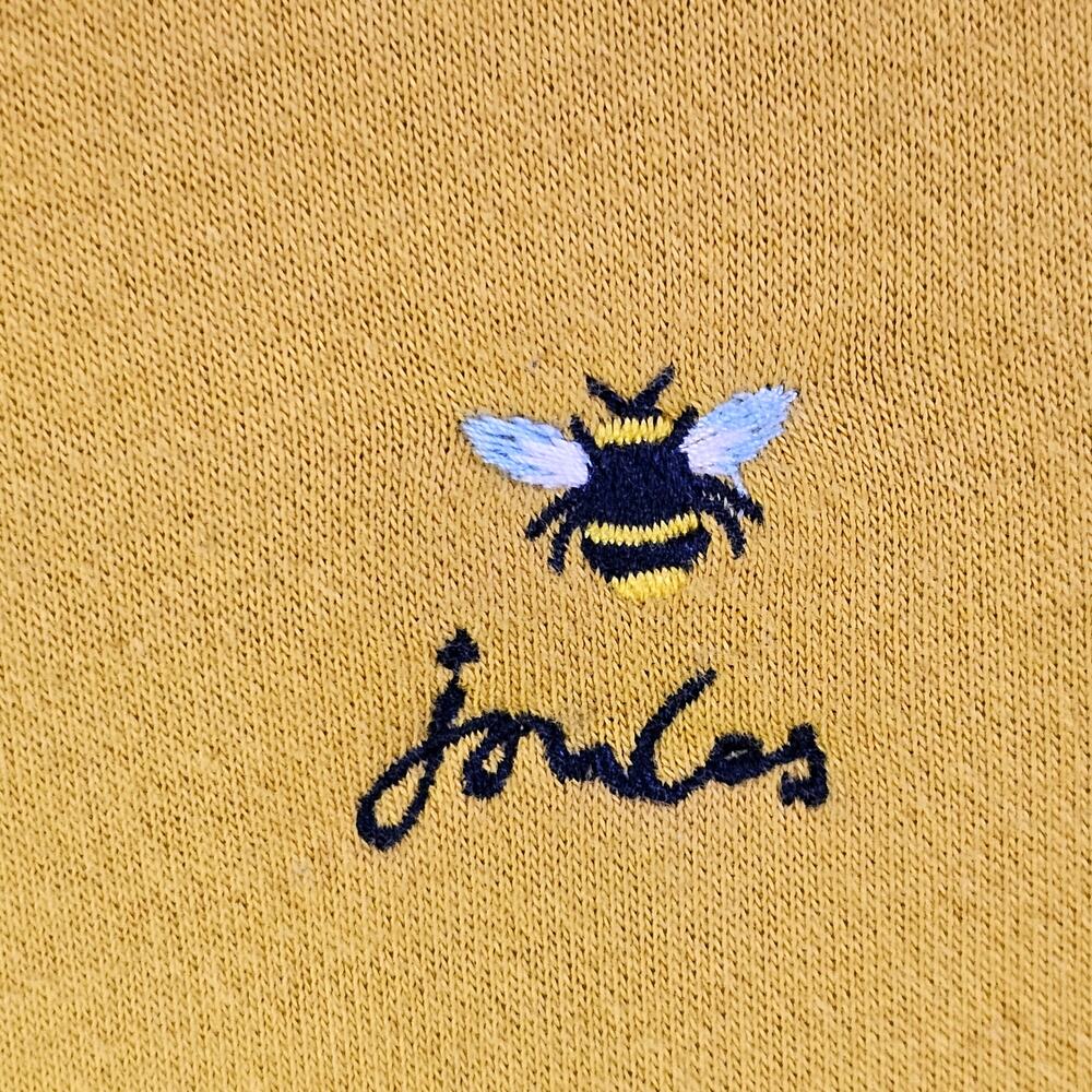 Joules Hoodie Womens Sz 6 Yellow Bee Embroidery Cottagecore Kawaii Raglan Fit - Picture 5 of 10
